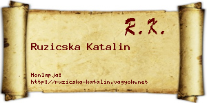 Ruzicska Katalin névjegykártya